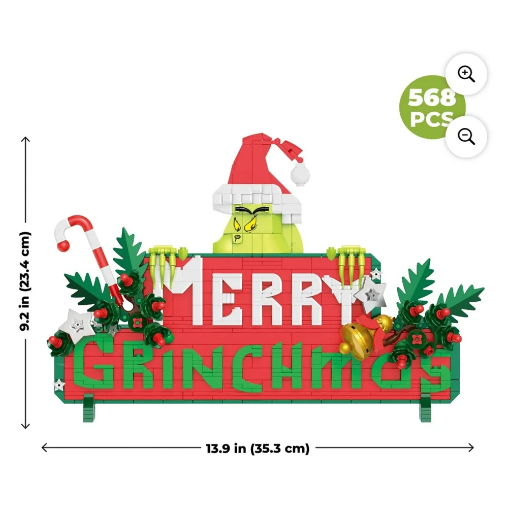 NEW Brick Craft Building Set Grinchmas Sign One Size Red Green